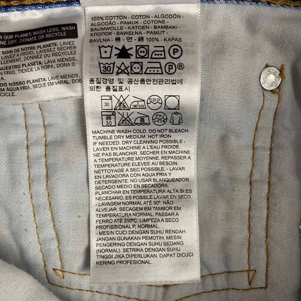Levis 505 Regular Fit Straight Leg Light Wash Blue Mens Jeans Size‎ 34